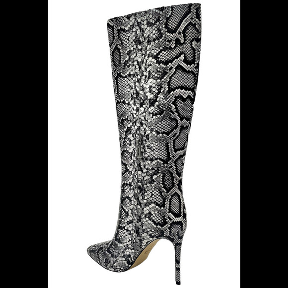 Michael Kors Women's Rue Snake Embossed Leather Knee Boot Black - Medium - Picture 3 of 3